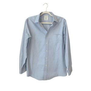 Brooks Brothers Milano 16-33 Non-Iron Supima Cotton Dress Shirt Blue